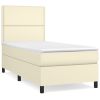 Boxspring met matras kunstleer crèmekleurig 80x200 cm