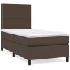 Boxspring met matras kunstleer bruin 90x200 cm