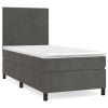 Boxspring met matras fluweel donkergrijs 100x200 cm