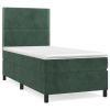 Boxspring met matras fluweel donkergroen 100x200 cm