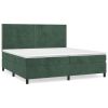 Boxspring met matras fluweel donkergroen 200x200 cm