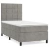 Boxspring met matras fluweel lichtgrijs 100x200 cm