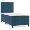Boxspring met matras fluweel donkerblauw 100x200 cm