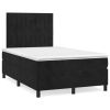 Boxspring met matras fluweel zwart 120x200 cm