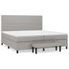 Boxspring met matras stof lichtgrijs 200x200 cm