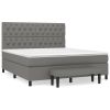 Boxspring met matras stof donkergrijs 160x200 cm