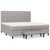 Boxspring met matras stof lichtgrijs 200x200 cm