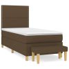 Boxspring met matras stof donkerbruin 90x190 cm