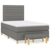 Boxspring met matras stof donkergrijs 120x200 cm
