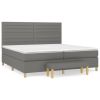 Boxspring met matras stof donkergrijs 200x200 cm