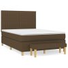 Boxspring met matras stof donkerbruin 140x190 cm