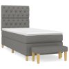 Boxspring met matras stof donkergrijs 80x200 cm