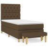 Boxspring met matras stof donkerbruin 80x200 cm