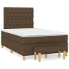 Boxspring met matras stof donkerbruin 120x200 cm