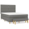 Boxspring met matras stof donkergrijs 140x190 cm