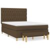 Boxspring met matras stof donkerbruin 140x190 cm