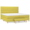 Boxspring met matras stof lichtgroen 200x200 cm