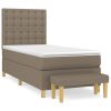 Boxspring met matras stof taupe 90x200 cm