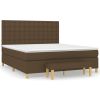 Boxspring met matras stof donkerbruin 180x200 cm