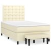 Boxspring met matras kunstleer crèmekleurig 120x200 cm