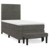 Boxspring met matras fluweel donkergrijs 80x200 cm