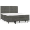 Boxspring met matras fluweel donkergrijs 160x200 cm