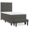 Boxspring met matras fluweel donkergrijs 100x200 cm