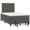 Boxspring met matras fluweel donkergrijs 120x200 cm
