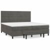 Boxspring met matras fluweel donkergrijs 200x200 cm