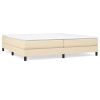 Boxspring met matras stof crèmekleurig 200x200 cm