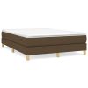 Boxspring met matras stof donkerbruin 140x200 cm