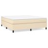 Boxspring met matras stof crèmekleurig 160x200 cm