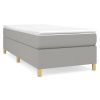 Boxspring met matras stof lichtgrijs 80x200 cm