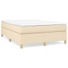 Boxspring met matras stof crèmekleurig 140x190 cm