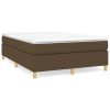 Boxspring met matras stof donkerbruin 140x200 cm