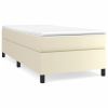 Boxspring met matras kunstleer crèmekleurig 100x200 cm