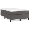 Boxspring met matras kunstleer grijs 120x200 cm