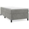 Boxspring met matras fluweel lichtgrijs 100x200 cm