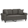 Tweezitsbank met kussens 140 cm fluweel donkergrijs
