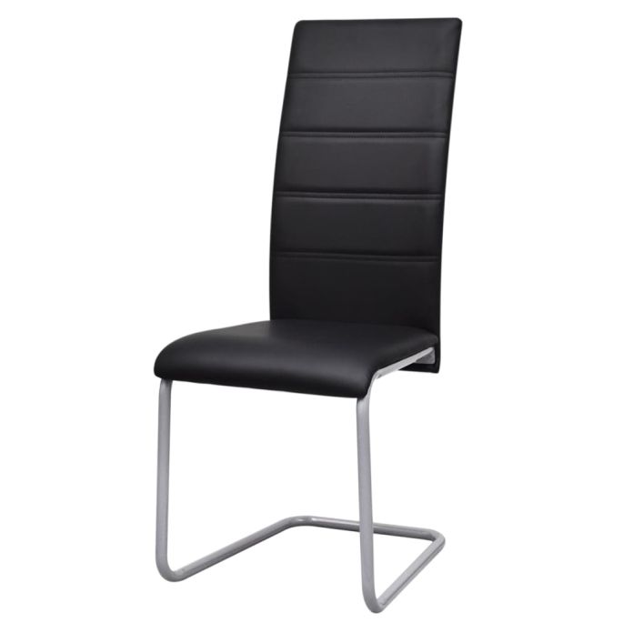 Eetkamerstoelen 2 st kunstleer zwart