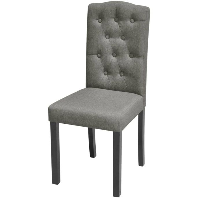 Eetkamerstoelen 2 st stof grijs