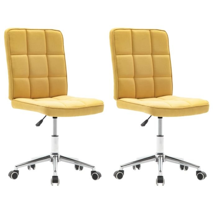 Eetkamerstoelen 2 st stof geel