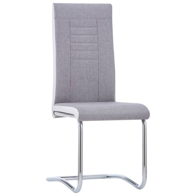 Eetkamerstoelen 4 st stof lichtgrijs