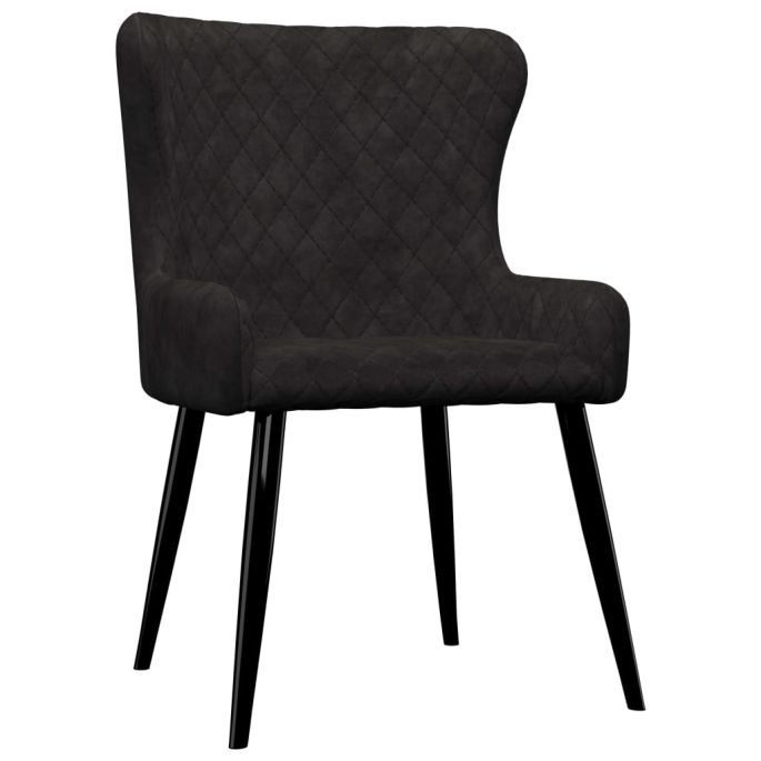 Eetkamerstoelen 2 st fluweel zwart