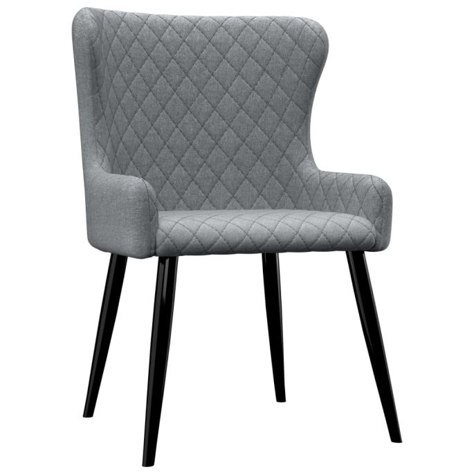 Eetkamerstoelen 4 st stof lichtgrijs