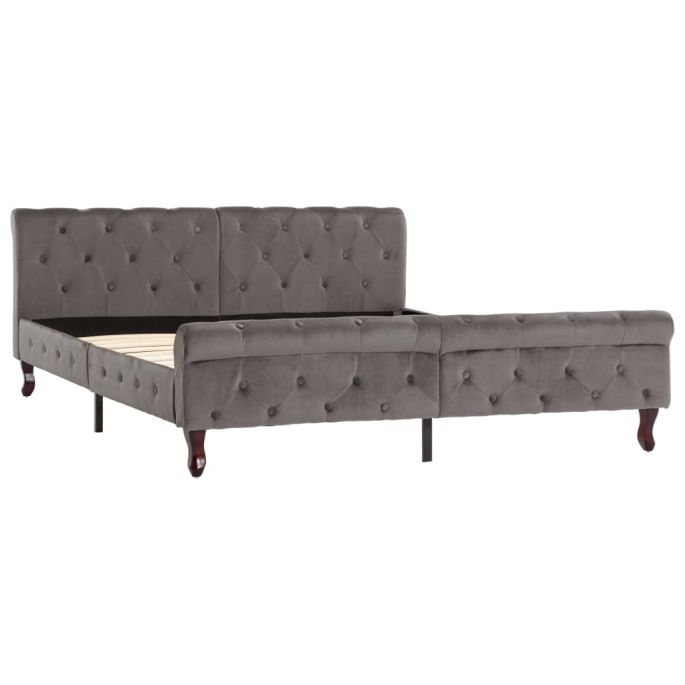 Bedframe fluweel grijs 160x200 cm