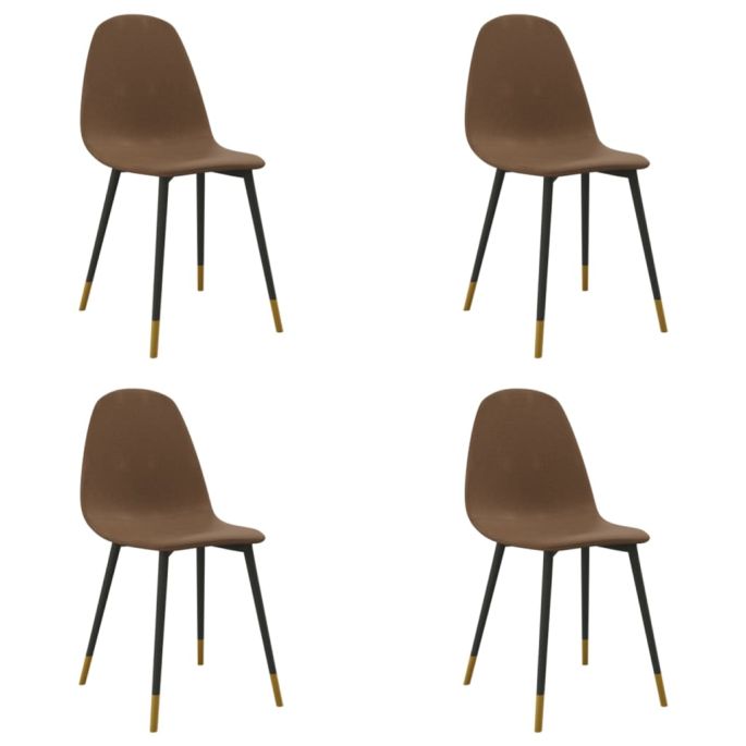 Eetkamerstoelen 4 st stof bruin