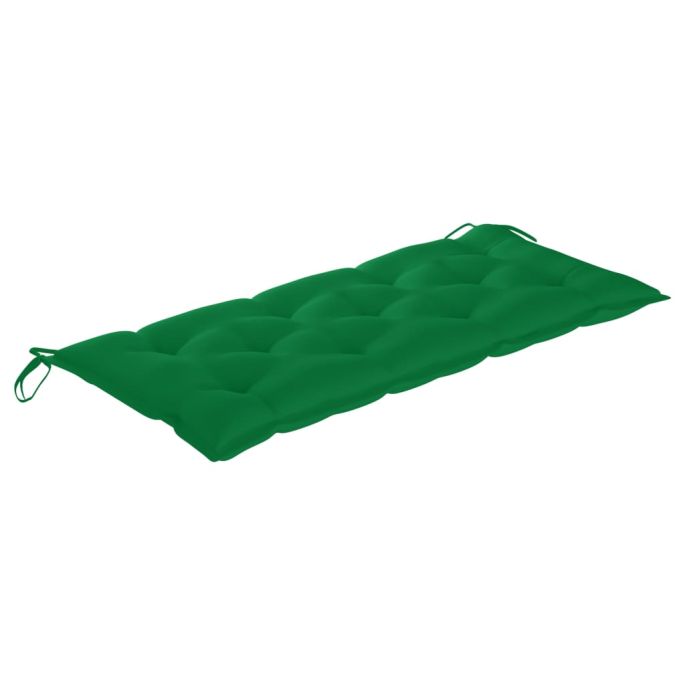 Tuinbank met groen kussen 240 cm massief teakhout