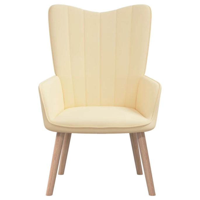Relaxstoel fluweel crèmewit