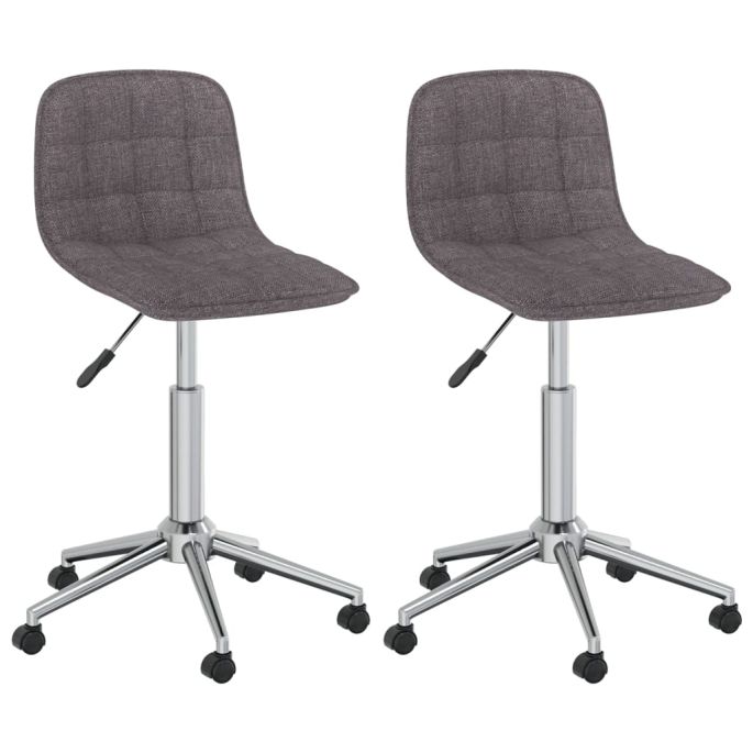 Eetkamerstoelen draaibaar 2 st stof taupe
